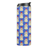 Schattigee kerstkat met patroon thermosbeker (Gedraaid links)