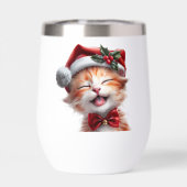 Schattigee Kerstkat met Santa Hat en Bow Stropdas (Achterkant)