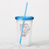 Schattigee Kerstkat met Santa Hat en Bow Stropdas Acryl Drinkbeker (Achterkant)