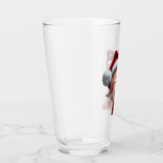 Schattigee Kerstkat met Santa Hat en Bow Stropdas Glas (Rechts)