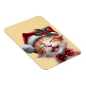 Schattigee Kerstkat met Santa Hat en Bow Stropdas Magneet (Rechterzijde)