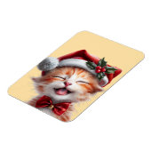 Schattigee Kerstkat met Santa Hat en Bow Stropdas Magneet (Linkerzijde)