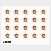 Schattigee Kerstkat met Santa Hat en Bow Stropdas Ster Sticker (Vel)