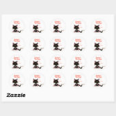 Schattigee kerstkat naar van vakantiegeschenk ronde sticker (Vel)