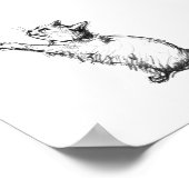 Schattigee kerstkat reikt naar Ornament Poster (Hoek)