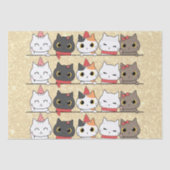 Schattigee kerstkatten gezichten Meowy Christmas Tissuepapier (Voorkant)