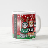 Schattigee kerstkatten Ik hou van je, mama Grote Koffiekop (Voorkant rechts)