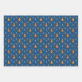 Schattigee kerstkatten in winterbreien blauw inpakpapier vel (Voorkant 3)