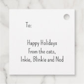 Schattigee kerstkatten met een Cadeau Cadeau Label (Achterkant)