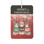 Schattigee Kerstkatten Vrolijk Kerstfeest Luchtverfrisser (Voorkant)