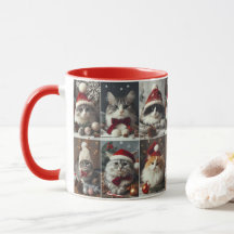 Schattigee Kerstkatten Winterdieren Rustiek