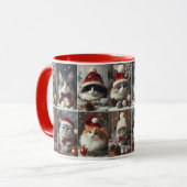 Schattigee Kerstkatten Winterdieren Rustiek Mok (Voorkant links)