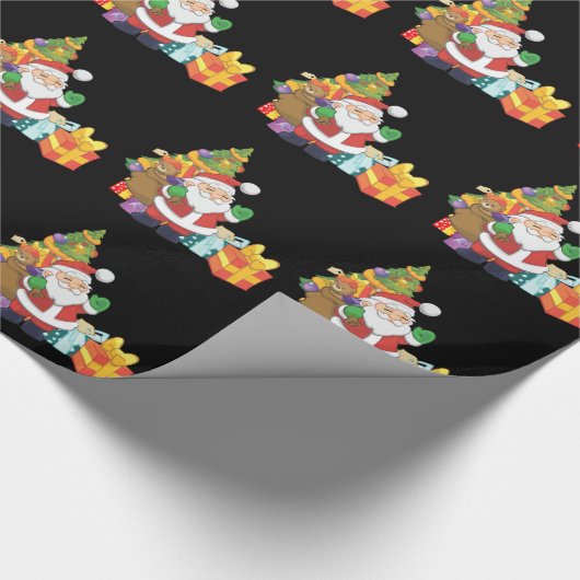 Schattigee kerstkerstboom cadeaupapier (Hoek)