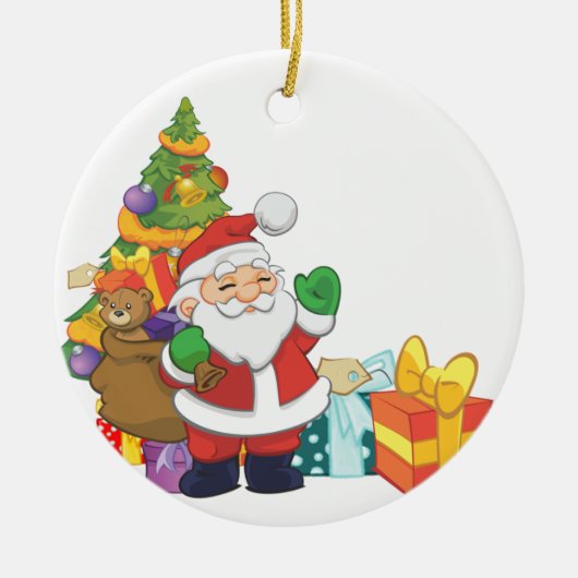 Schattigee kerstkerstboom keramisch ornament (Voorkant)