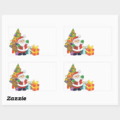 Schattigee kerstkerstboom rechthoekige sticker (Vel)