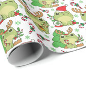 Schattigee Kerstkikker Kawaii Animal Cadeaupapier (Rol Hoek)