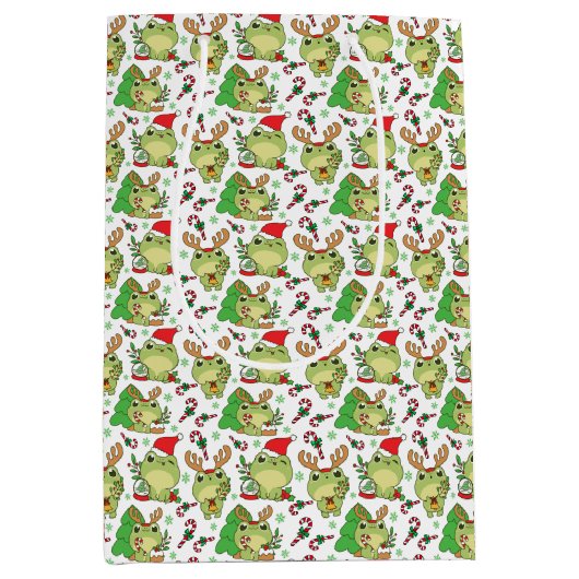 Schattigee Kerstkikker Kawaii Animal Medium Cadeauzakje (Voorkant)