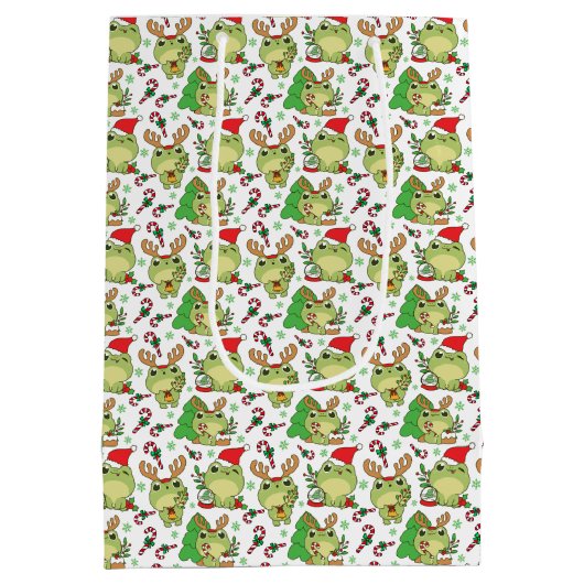 Schattigee Kerstkikker Kawaii Animal Medium Cadeauzakje (Achterkant)