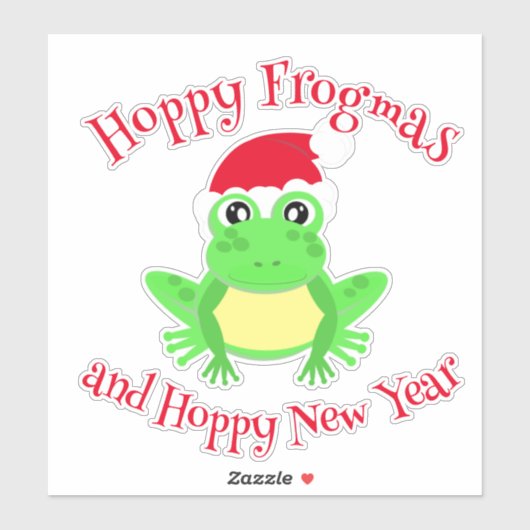 Schattigee kerstkikker met Santa Hat Novel Cartoon Sticker (Vel)