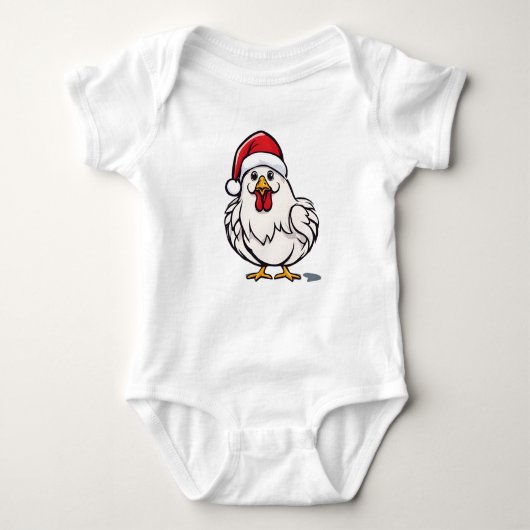 Schattigee Kerstkip, Vakantie Kuiken, Santa Chick Romper (Voorkant)