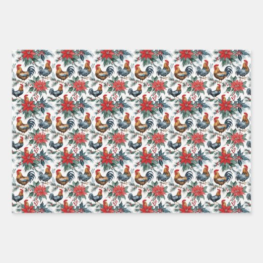 Schattigee kerstkippen inpakpapier vel (Voorkant 3)