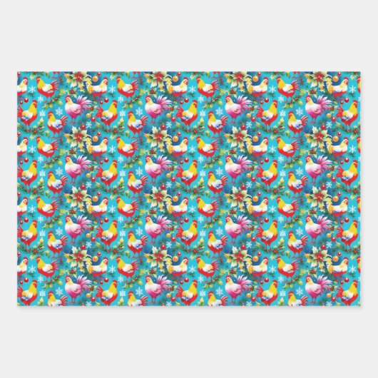 Schattigee kerstkippen inpakpapier vel (Voorkant)