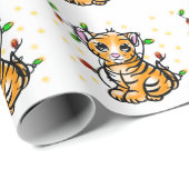 Schattigee kerstkitten tijger cadeaupapier (Rol Hoek)