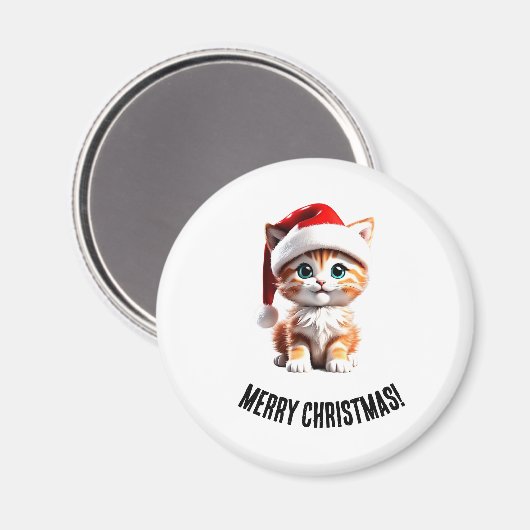 Schattigee kerstkittenmagneet magneet (Voorkant / Achterkant)