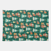 Schattigee kerstkleurrijke kerstscène vibe theedoek (Horizontaal)