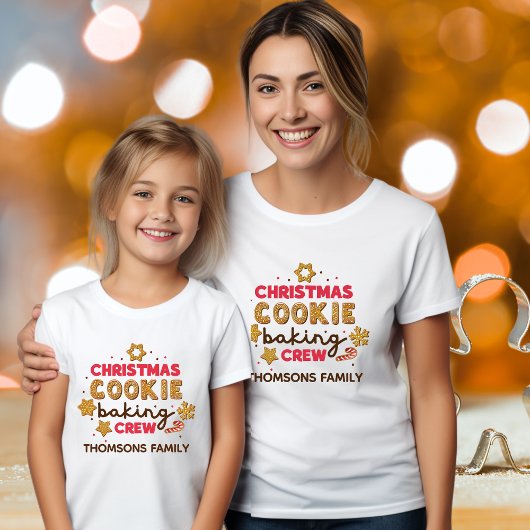 Schattigee Kerstkoekje Bakken Crew Familie Matchin T-shirt