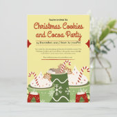 Schattigee kerstkoekjes en cacaopartij kaart (Staand voorkant)