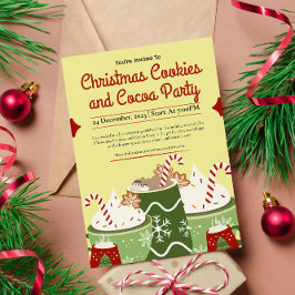 Schattigee kerstkoekjes en cacaopartij kaart