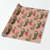 Schattigee kerstkousen met Kittens Cadeaupapier (Uitgerold)