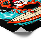 Schattigee Kerstkrab Pun Santa Hat Poster (Hoek)