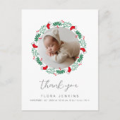 Schattigee Kerstkrans Baby shower Dank u Briefkaart (Voorkant)