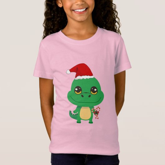 Schattigee kerstkrokodil t-shirt (Voorkant)