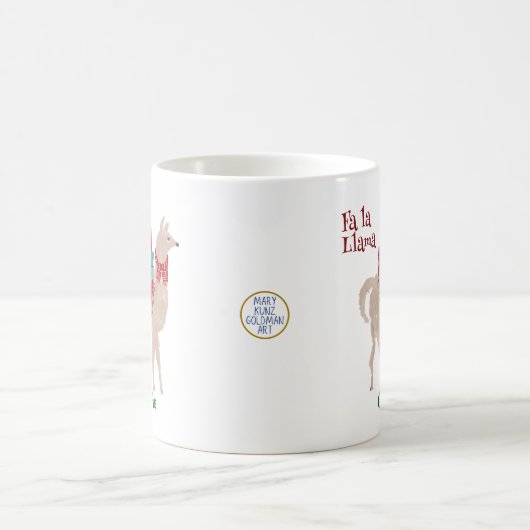 Schattigee kerstlama gepersonaliseerde dierenvakan koffiemok (Center)