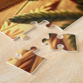Schattigee kerstleeuw legpuzzel (Zijkant)