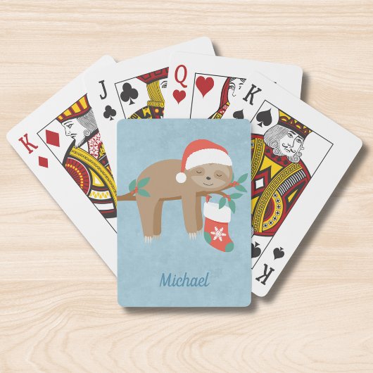 Schattigee Kerstluiaard Gepersonaliseerde naam Pokerkaarten