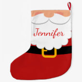 Schattigee kerstman baard en riem gepersonaliseerd grote kerstsok (Achterkant)