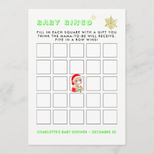Schattigee Kerstman Baby Baby shower Bingo Spel Kaart