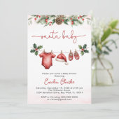 Schattigee kerstman baby kerst Clothesline baby sh Kaart (Staand voorkant)