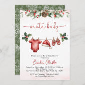 Schattigee kerstman baby kerst Clothesline baby sh Kaart (Voorkant / Achterkant)