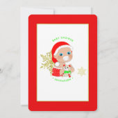 Schattigee Kerstman Baby shower Uitnodigen Kaart (Achterkant)