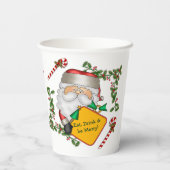 Schattigee Kerstman Berichtenbord Kerstmis Papieren Bekers (Achterkant)