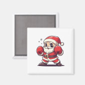 Schattigee Kerstman Boksen - Kerstfeest-thema Magneet (Voorkant / Achterkant)