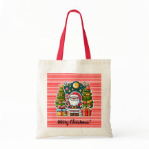 Schattigee kerstman cadeau Canvas tas
