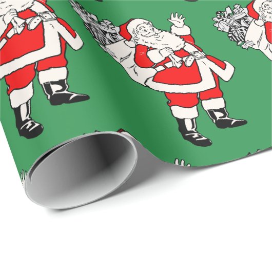 Schattigee  Kerstman Cadeaupapier (Rol Hoek)