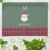 Schattigee Kerstman Custom Monogram Kerst Theedoek (Gevouwen)