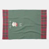 Schattigee Kerstman Custom Monogram Kerst Theedoek (Horizontaal)